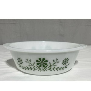 Vintage Glasbake-Green Daisy